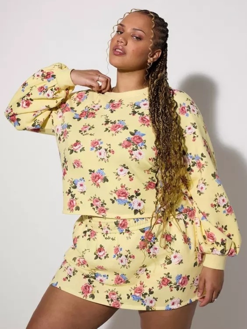 Torrid LoveSick Raglan Sweatshirt - Mansfield rose mellow yellow